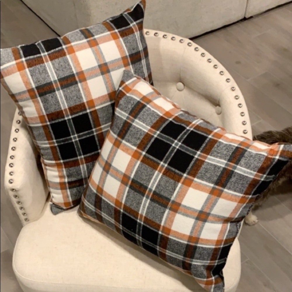Rustic plaid accent pillows